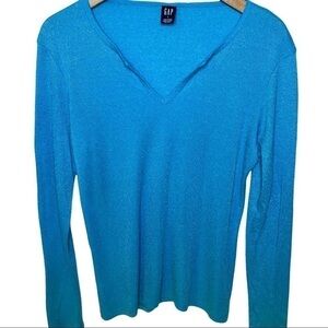 𝅺gap Women’s Blue Long Sleeve pullover Size Large New With Tags